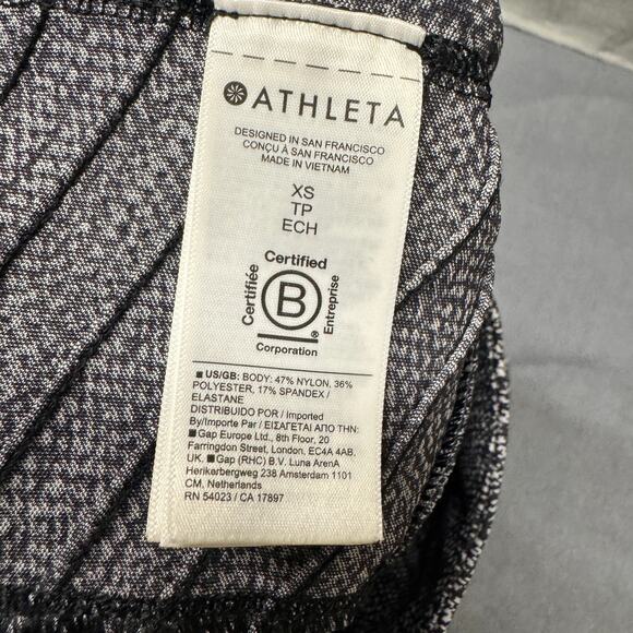 Athleta Leggings Womens XS Delancey Textured Moto Black White Ankle Zip - Picture 7 of 11
